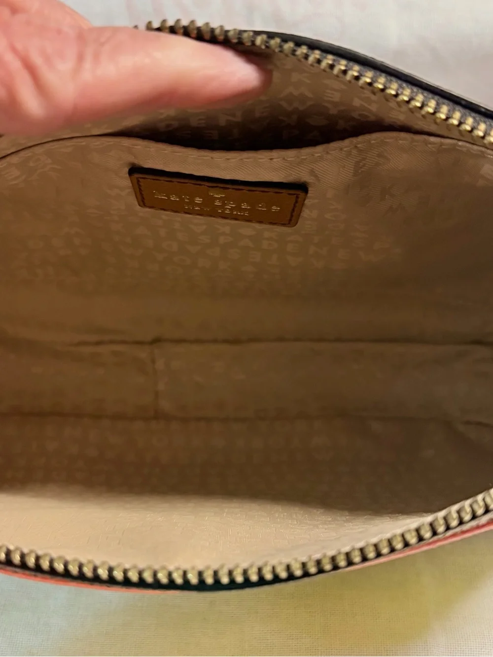 kate spade Colorblock Macaw Parrot Wristlet/Clutch in Orange, Yellow, Blue & Tan